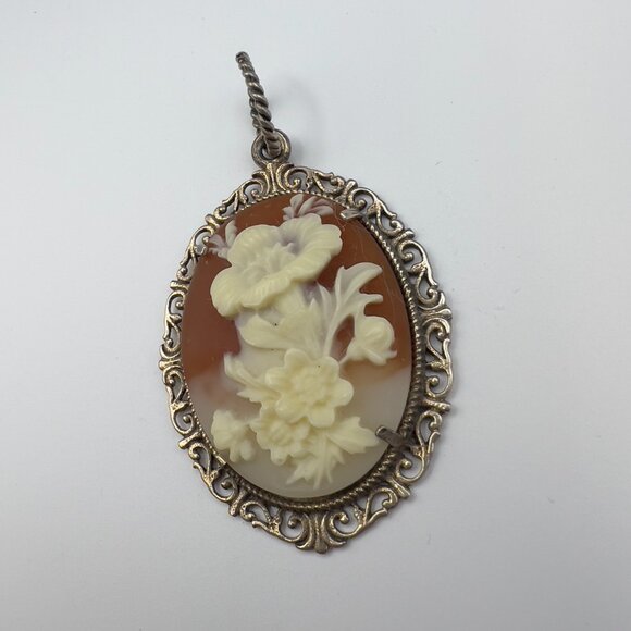 Vintage ExEx Claudia Agudelo Floral Carved Brooch Sterling Silver - Picture 3 of 9